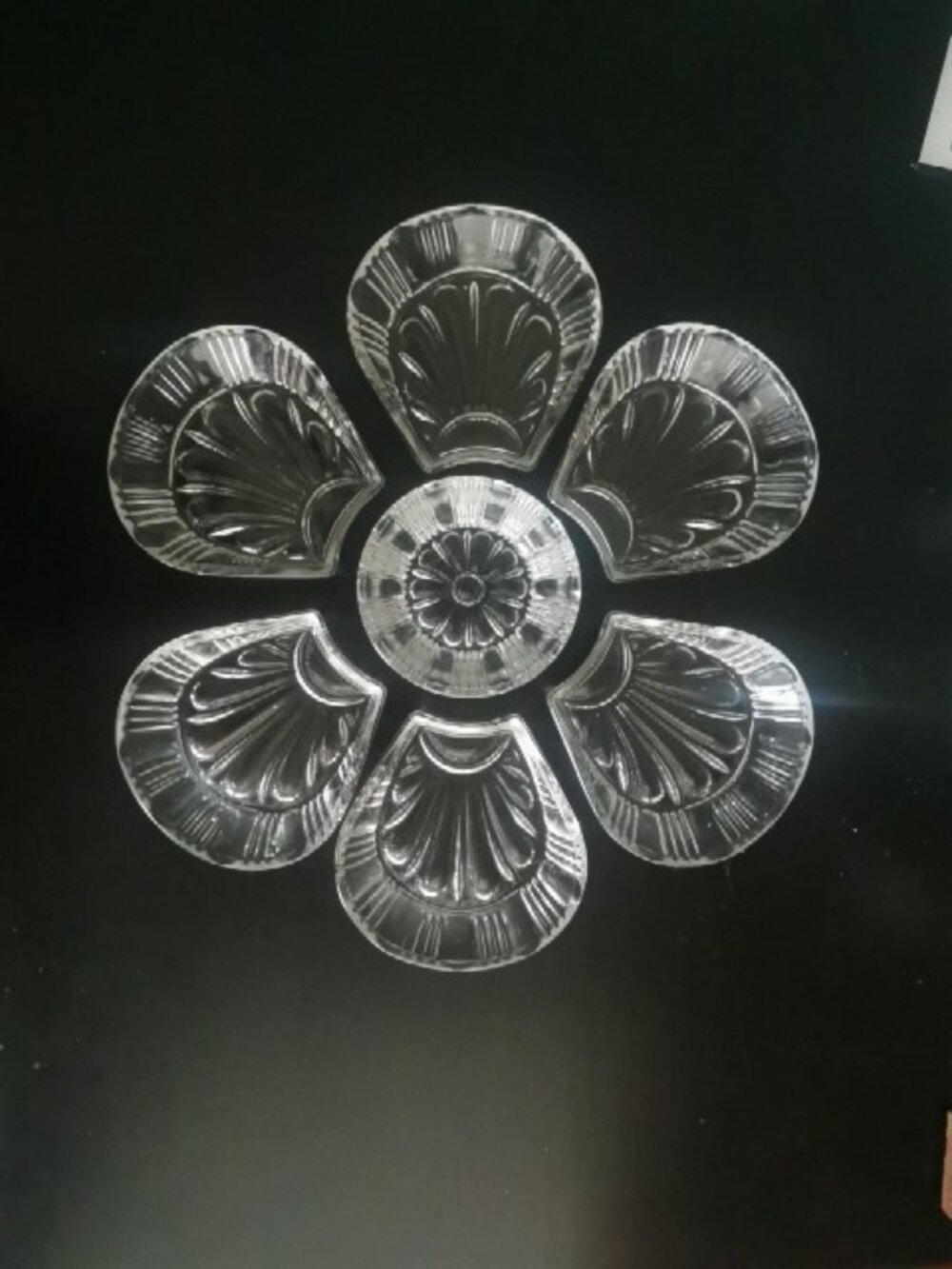 Vintage Crystal 6pc Set Serving Plates